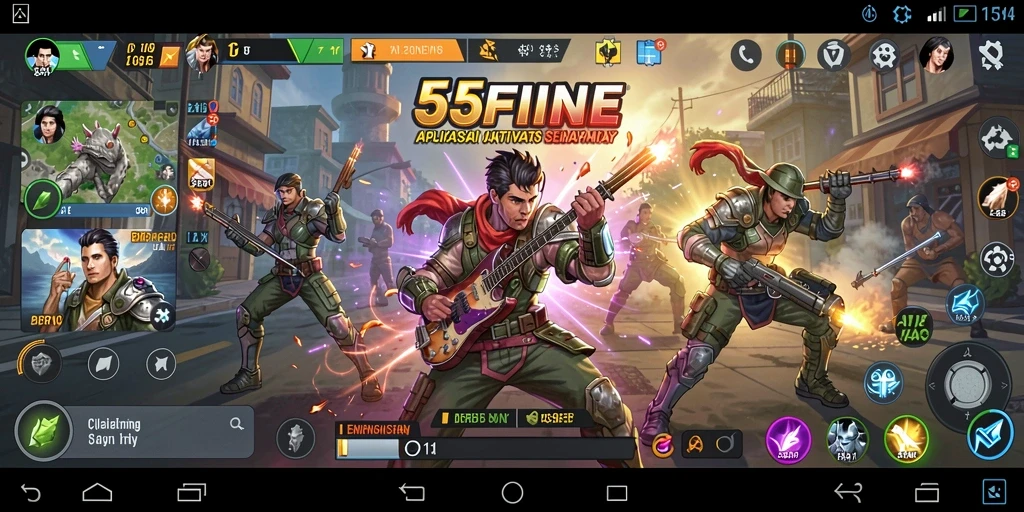 Screenshot utama menampilkan antarmuka aplikas <strong>55FIVE</strong> yang intuitif.