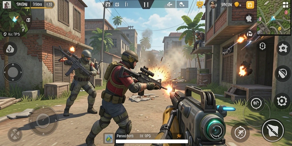 Tangkapan layar gameplay seru dalam 9N9N dengan aksi TPS intens.