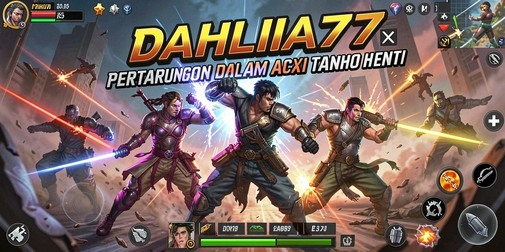Screenshot gameplay DAHLIA77 yang menampilkan pertarungan aksi yang intens.