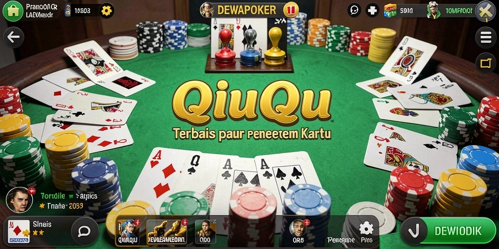 Tampilan gameplay seru QiuQiu di DEWAPOKER.