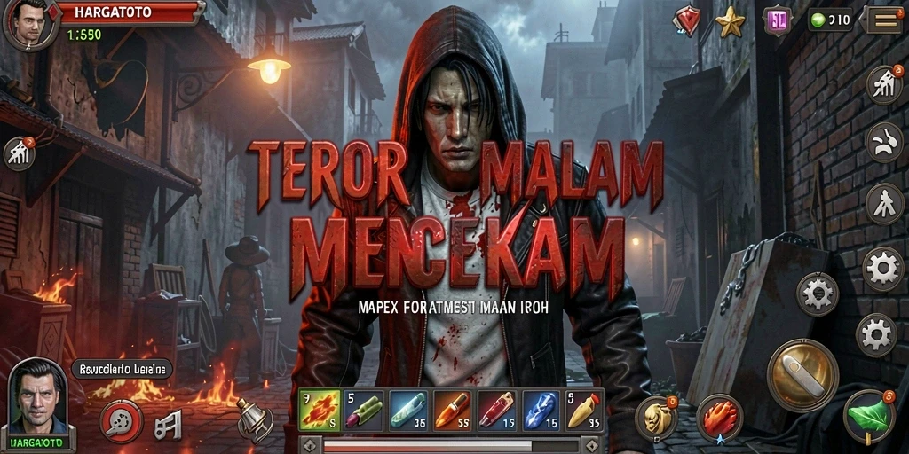 Gameplay HARGATOTO yang menegangkan dan mencekam saat permainan.