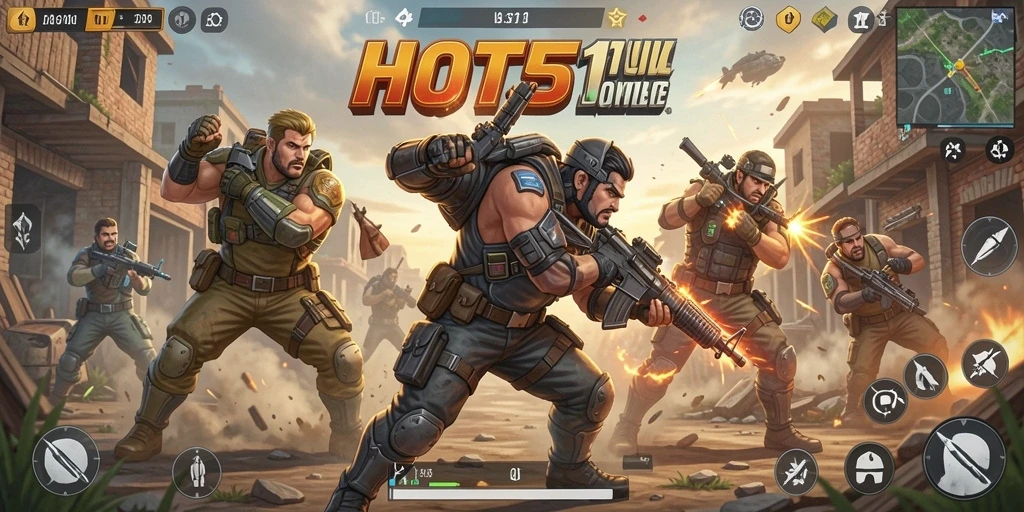 Gameplay HOT51 yang menegangkan dalam arena Battle Royale.