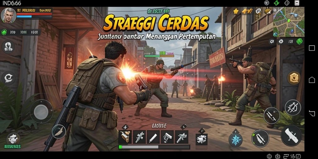 Screenshot gameplay IND666 menunjukkan aksi strategi yang mendebarkan.
