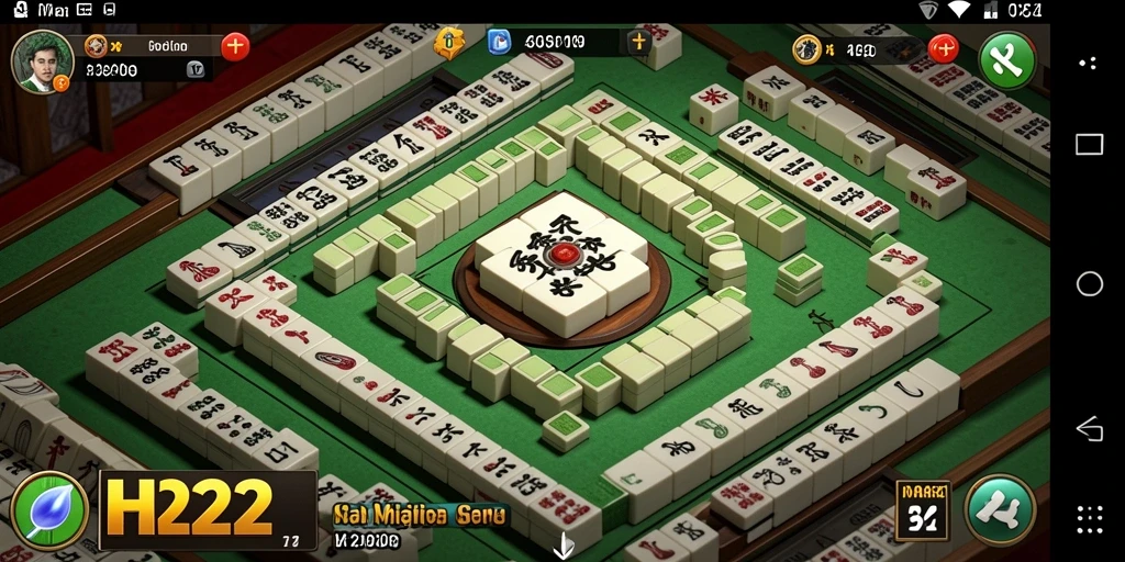 Tampilan gameplay OH222 dengan grafis ubin Mahjong yang menarik.