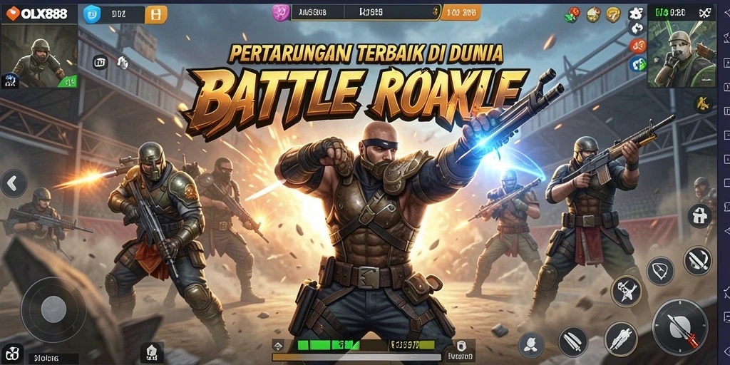 Screenshot yang menunjukkan pertempuran intens di OLX888 dengan pemain lain.