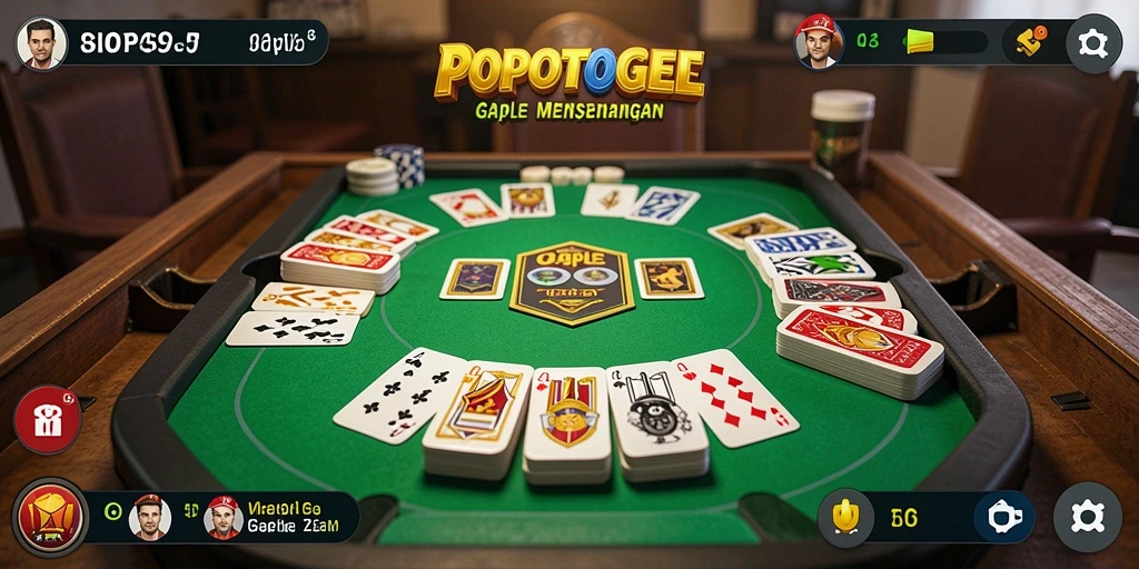 Tampilan gameplay seru di POPOTOGEL dengan kartu Gaple.