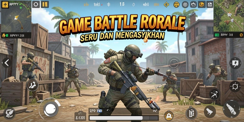 Tampilan gameplay menegangkan dalam RPYYY Battle Royale.