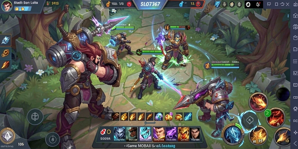 Tampilan gameplay SLOT367 yang seru dalam pertempuran MOBA.
