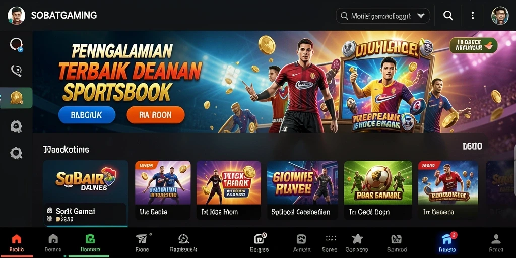 Tampilan antarmuka SOBATGAMING saat melakukan taruhan olahraga.