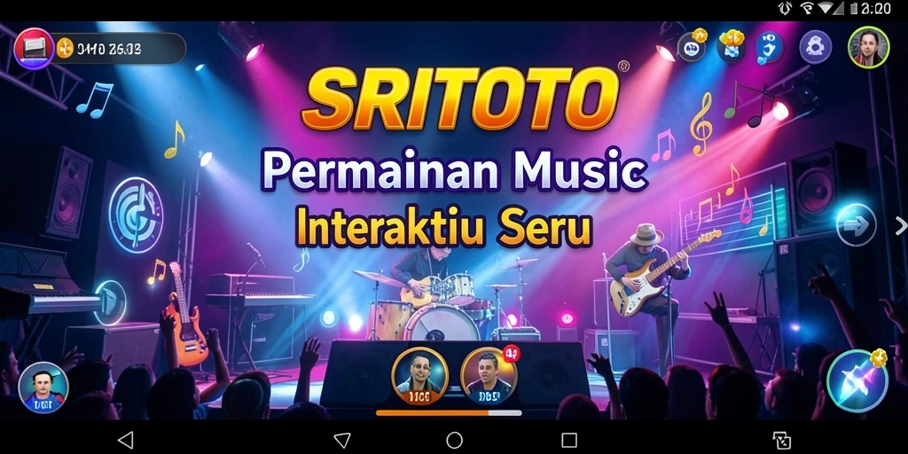Tampilan gameplay SRITOTO dengan berbagai mode permainan musik.