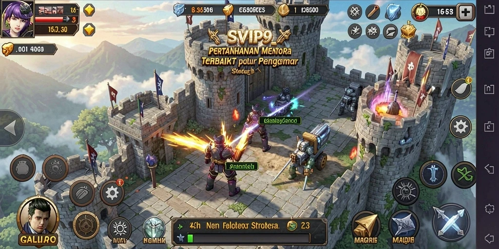 Screenshot gameplay SVIP9 menampilkan tower defense yang mendebarkan.