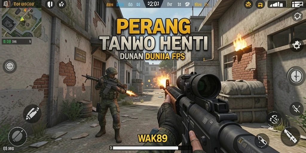 Tampilan gameplay intens dari WAK89 dengan aksi menembak seru.