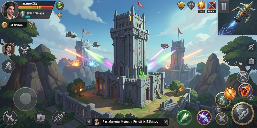 Tampilan gameplay fantastis dari ZK6 dalam pertempuran Tower Defense.